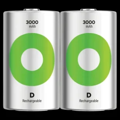 GP Batterij Oplaadbaar D Mono NiMH 3000mAh ReCyko 1,2V 2 Stuks