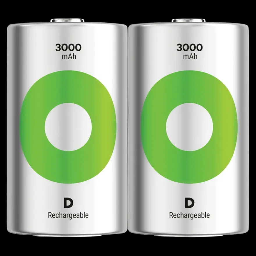 GP Batterij Oplaadbaar D Mono NiMH 3000mAh ReCyko 1,2V 2 Stuks