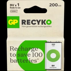 GP Batterij Oplaadbaar 9V NiMH 200mAh ReCyko 8,4V 1 Stuk