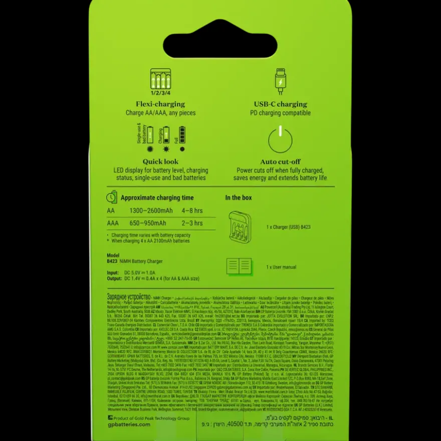 GP batterijlader USB-C (zonder batterijen)