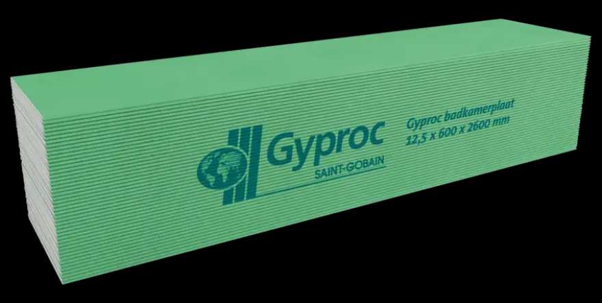 Gyproc badkamer gipsplaat 60x260 cm dikte 1,25 cm