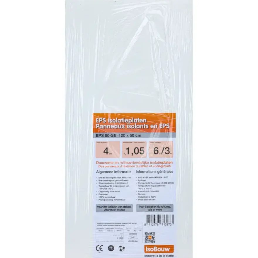 Isobouw isolatieplaat EPS 100x50x4cm 6st 3m²