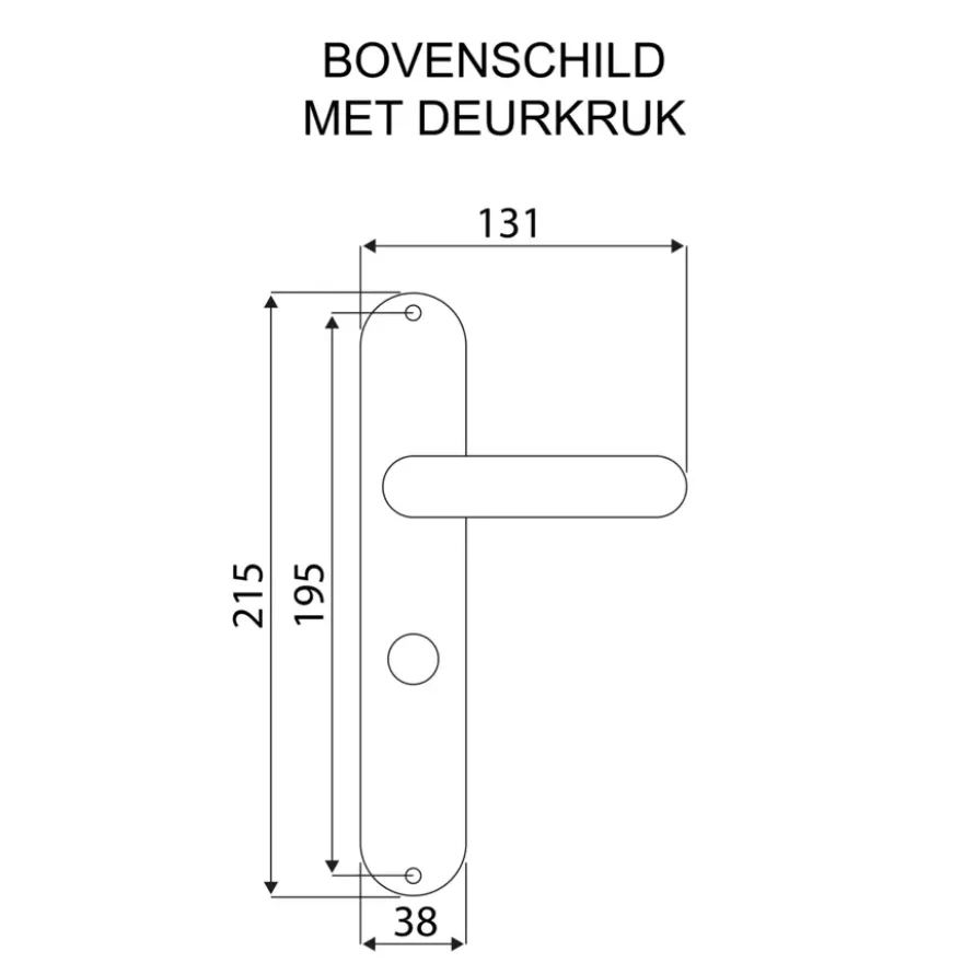 Karwei deurkruk set Antonio ovaal schild vrij-bezet sluiting 63/8 mm aluminium