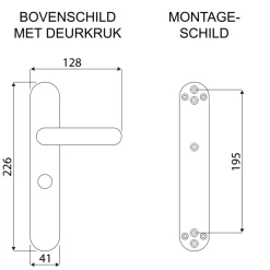Karwei deurkruk set Bolton ovaal schild vrij-bezet sluiting 63/8 mm zwart RVS