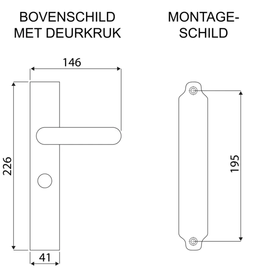 Karwei deurkruk set Chelsea recht schild vrij-bezet sluiting 63/8 mm zwart RVS