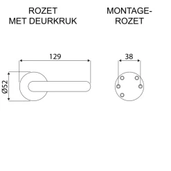 Karwei deurkruk set Danilo rond rozet zwart aluminium
