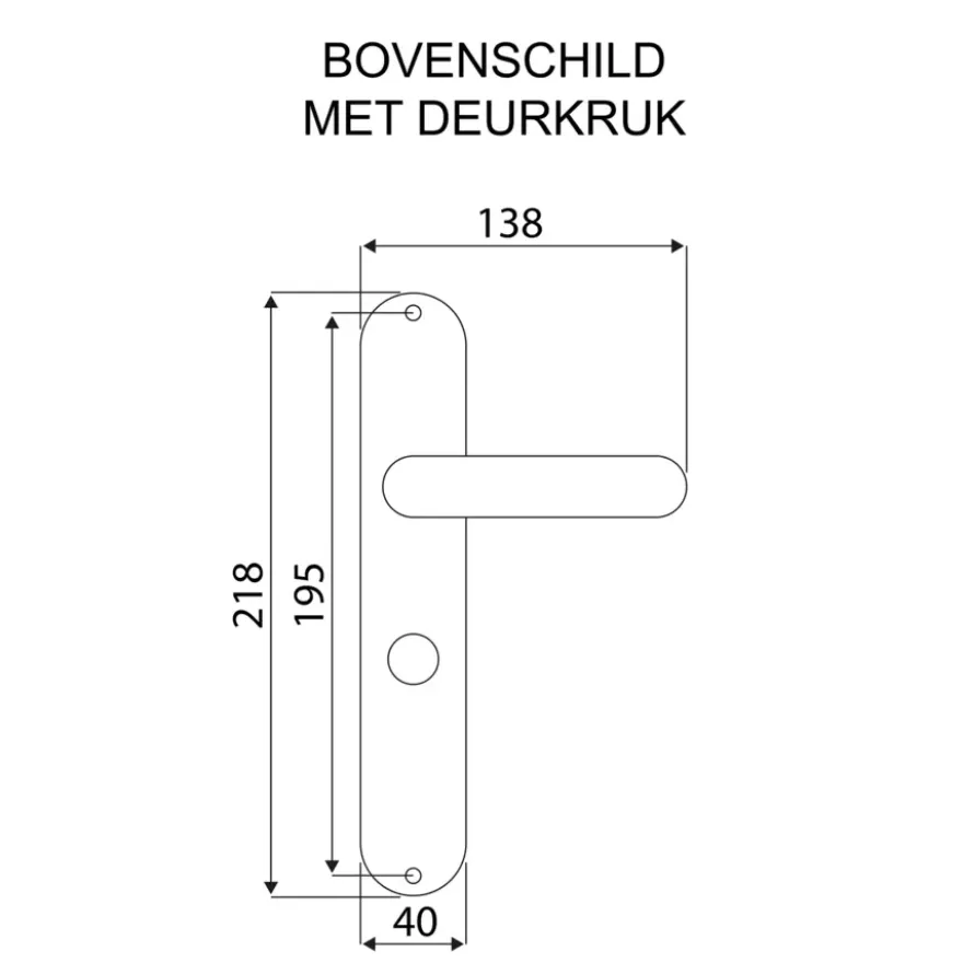 Karwei deurkruk set Enzo recht schild vrij-bezet sluiting 63/8 mm RVS look aluminium