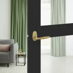 Karwei deurkruk set Eros ovaal rozet messing mat