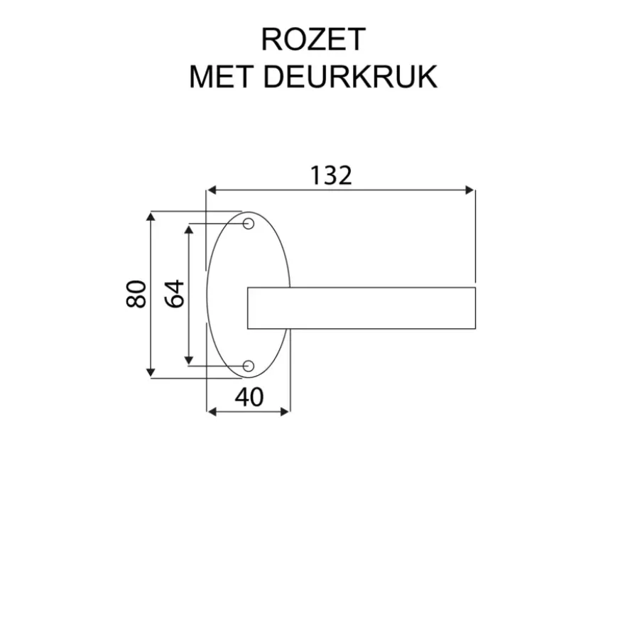 Karwei deurkruk set Eros ovaal rozet zwart aluminium