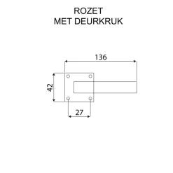 Karwei deurkruk set Lona vierkant rozet RVS look messing