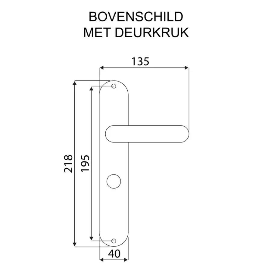 Karwei deurkruk set Stefano recht schild vrij-bezet sluiting 63/8 mm messing antiek aluminium