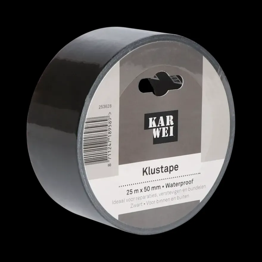 KARWEI klus- en reparatietape zwart 25 m x 50 mm