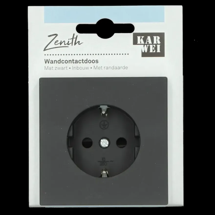 KARWEI Zenith wandcontactdoos mat zwart