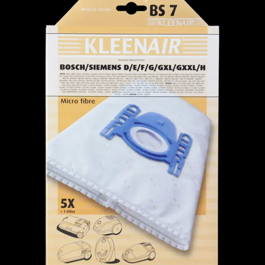 Kleenair stofzuigerzak Bosch/Siemens BS-7 5 stuks + 1 filter