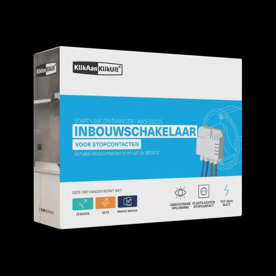 KlikAanKlikUit AWS-3500S mini inbouw schakelaar stopcontact