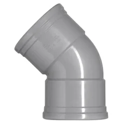 Martens PVC bocht 45° grijs 2x manchet 110 mm
