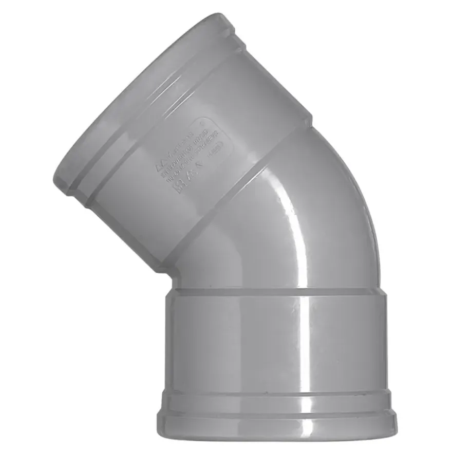 Martens PVC bocht 45° grijs 2x manchet 110 mm