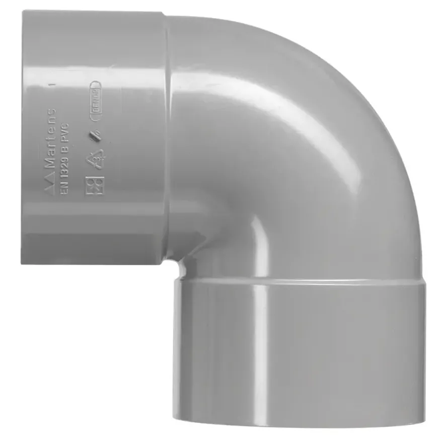 Martens PVC bocht 90° grijs 2x mof 40 mm