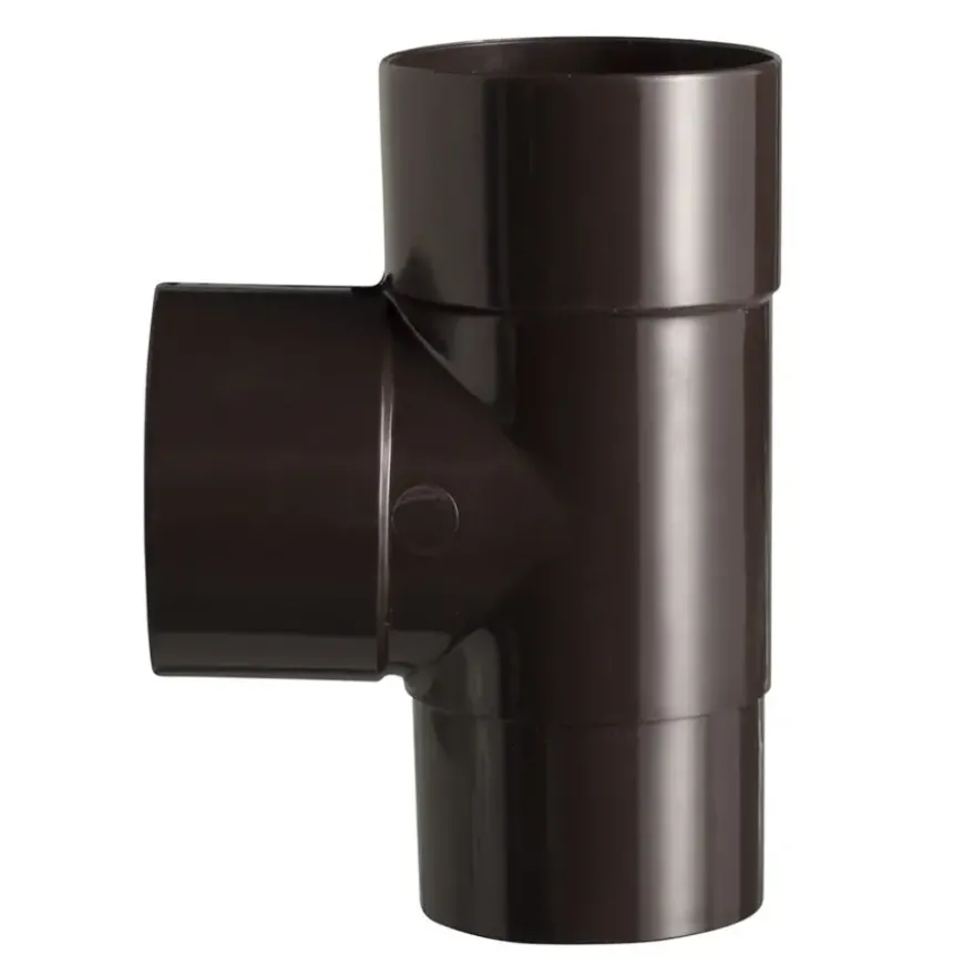 Martens PVC T-stuk 90° Bruin Mof/ Verjongd 70 x 70 mm