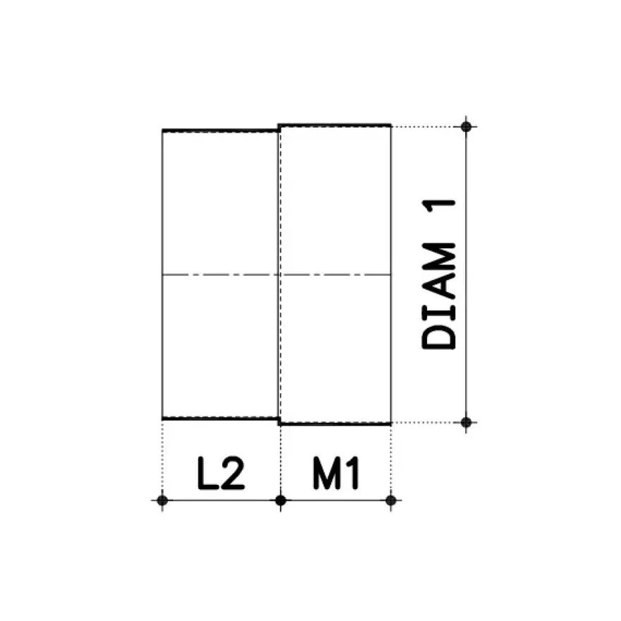 Martens PVC verbindingsstuk 80 mm grijs verlengd
