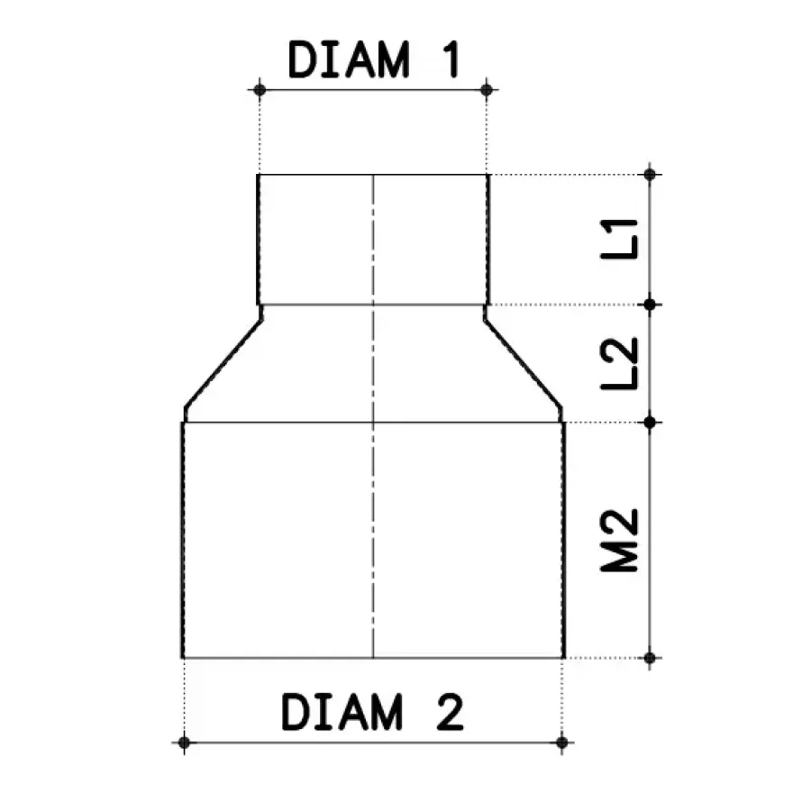Martens Verloopstuk 1x Lijmverbinding 60 x 70 mm