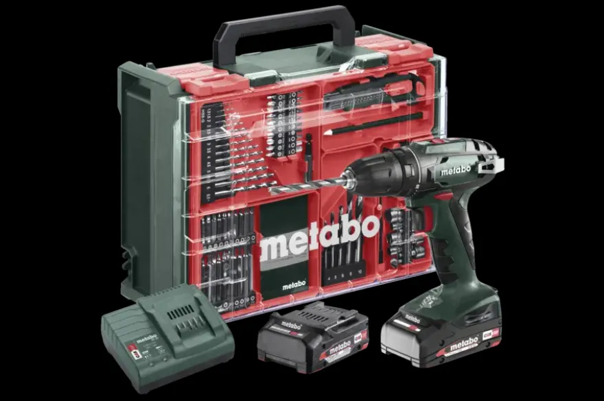 Metabo 18V accuboormachine BS18 incl. 2 accu's 2.0Ah + lader en accessoire-set in koffer