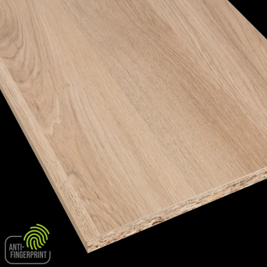 Meubelpaneel gebleekt eiken ABS fingerprint proof 240x40 cm 18 mm