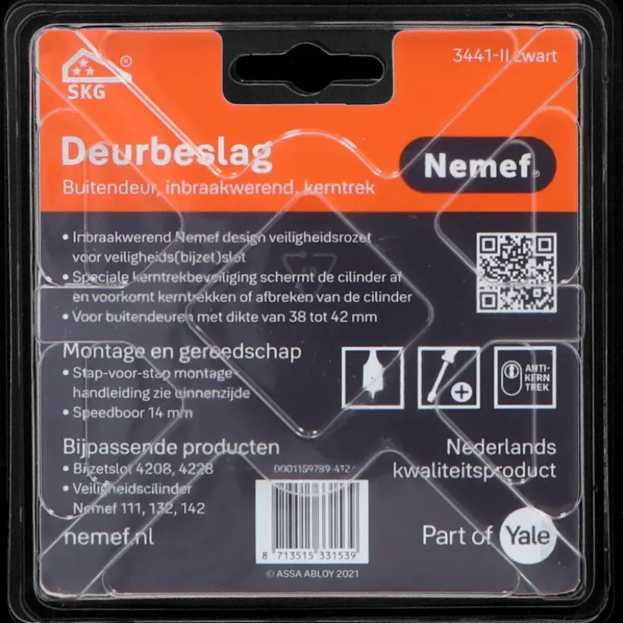 Nemef veiligheidsrozet 3441-II zwart rond 60mm SKG***
