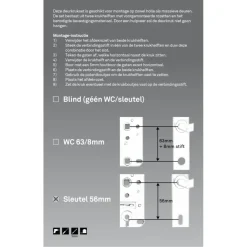 Novidade deurkrukset Hera ovaal schild met sleutelgat 56 mm RVS