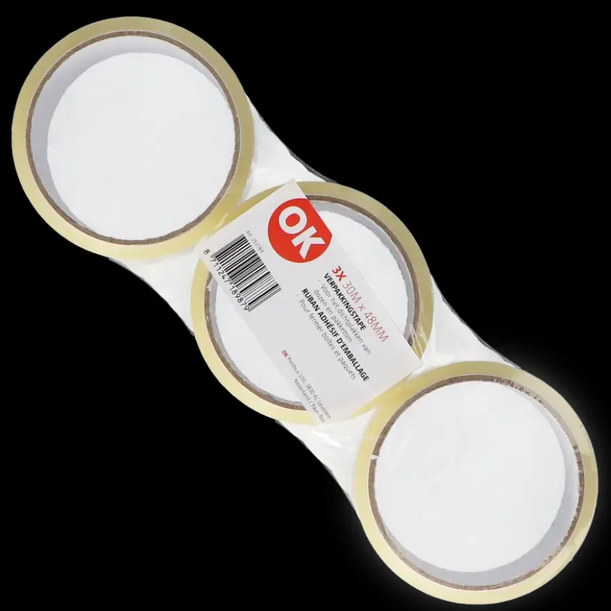 OK set met 3 verpakkingstapes 30 m x 48 mm