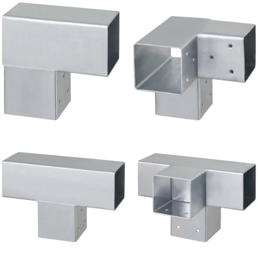 Paalverbinder voor pergola T-verbindingsstuk 4-kants 9x9 cm gegalvaniseerd