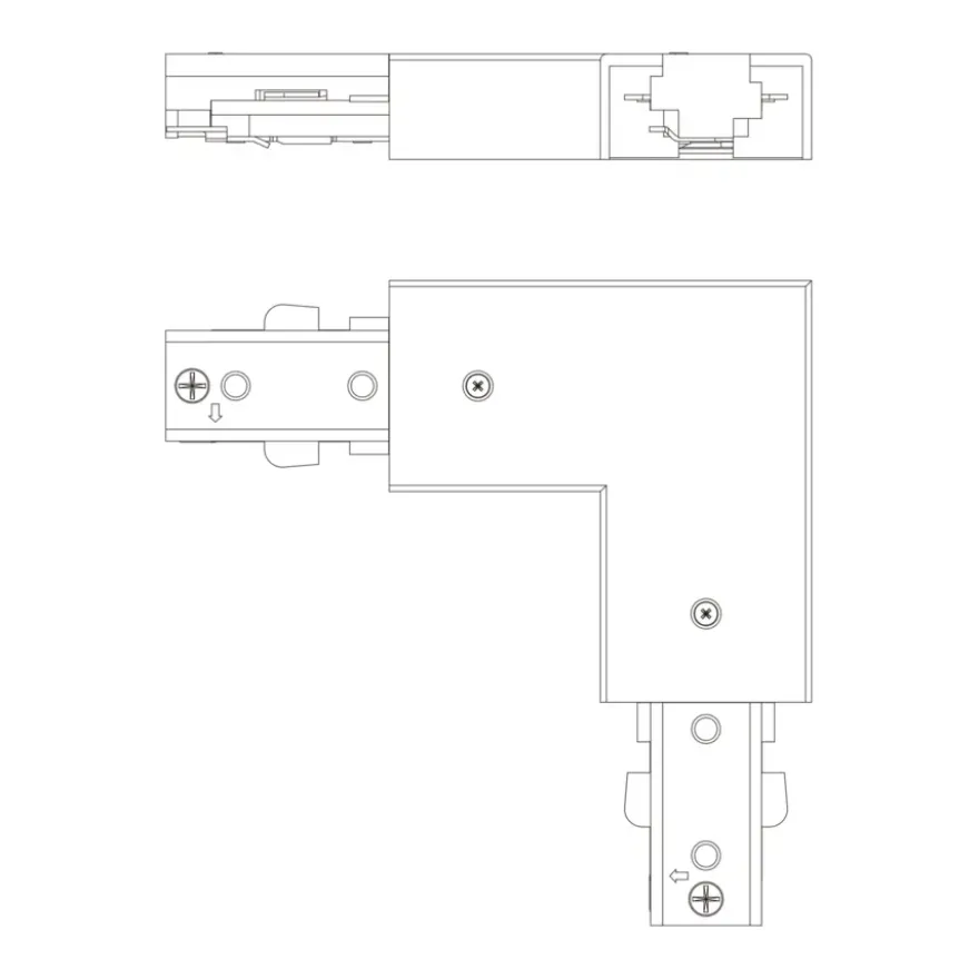 Philips EasyLink L-vormige connector rechtse hoek railverlichting wit