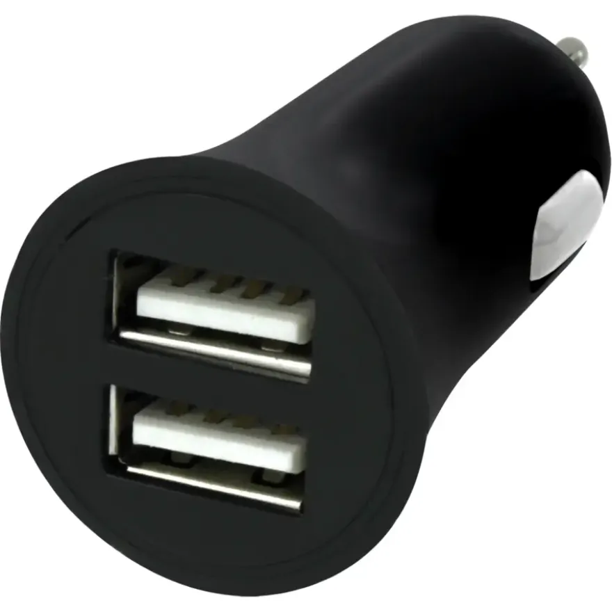 Q-Link Autolader 12V met 2 USB-A zwart