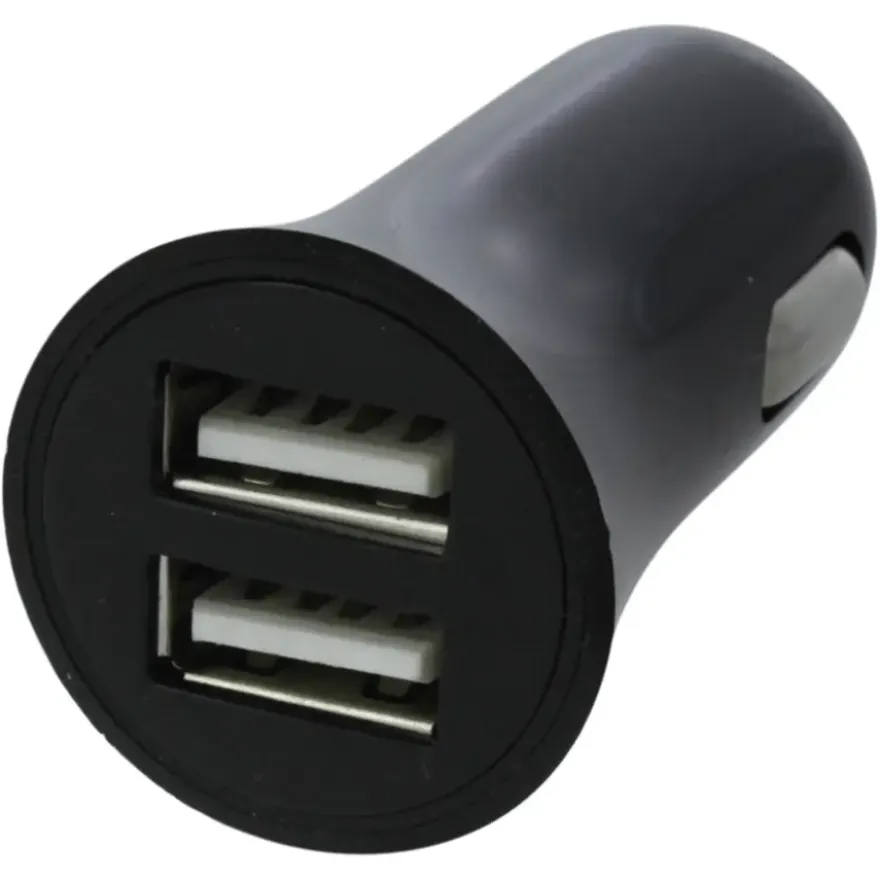 Q-Link Autolader 12V met 2 USB-A zwart