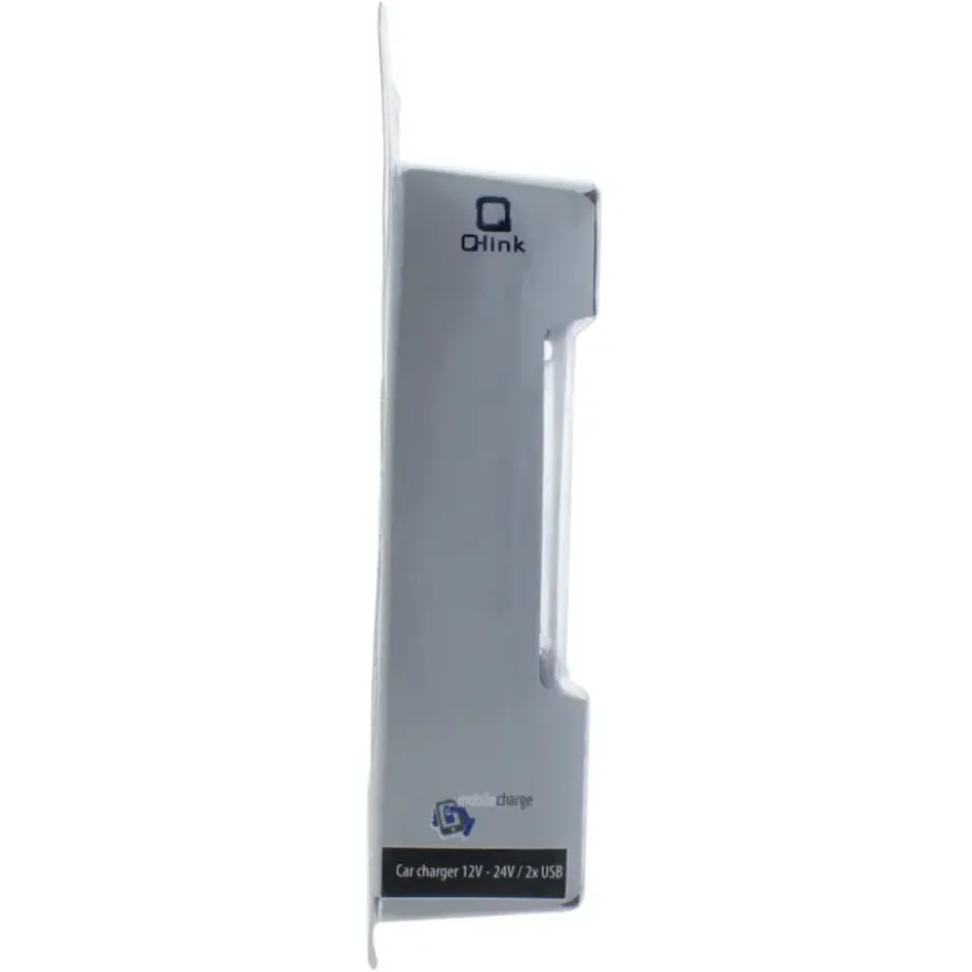 Q-Link Autolader 12V met 2 USB-A zwart