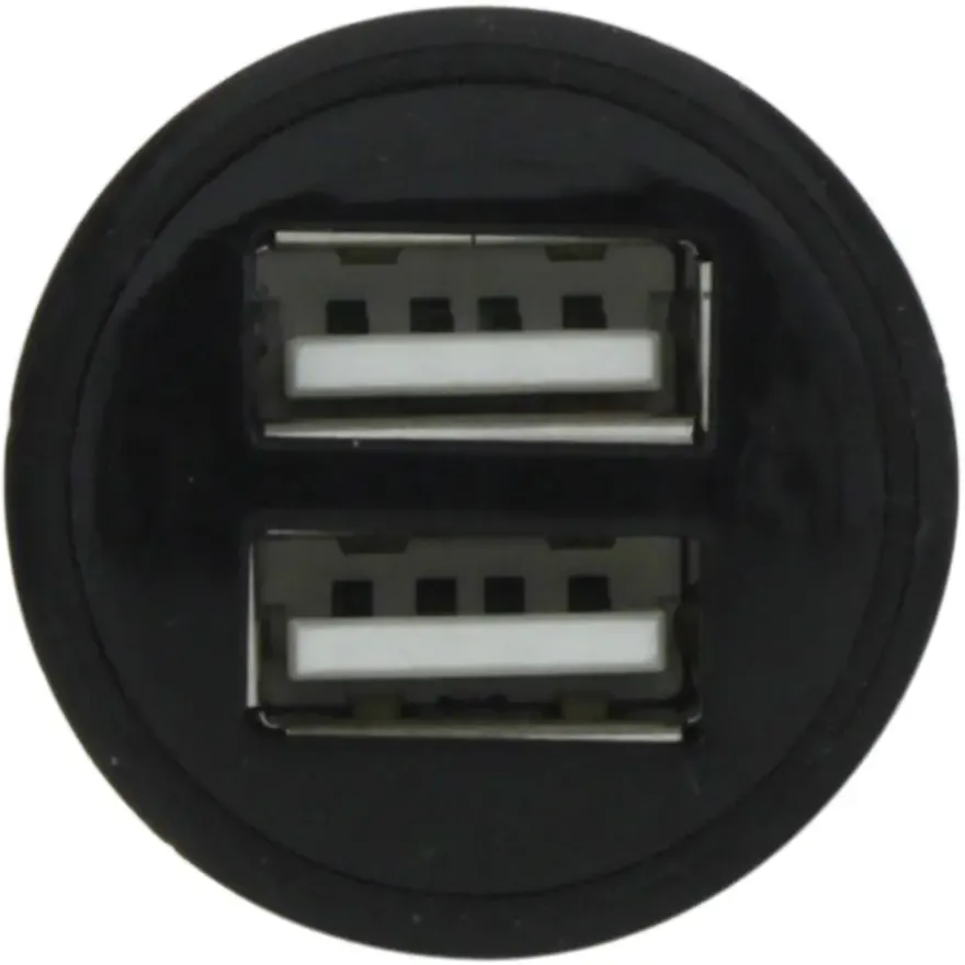 Q-Link Autolader 12V met 2 USB-A zwart
