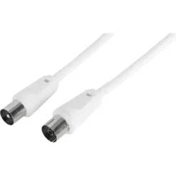 Q-Link coax kabel 3CV2 HF stekker recht 10 meter wit