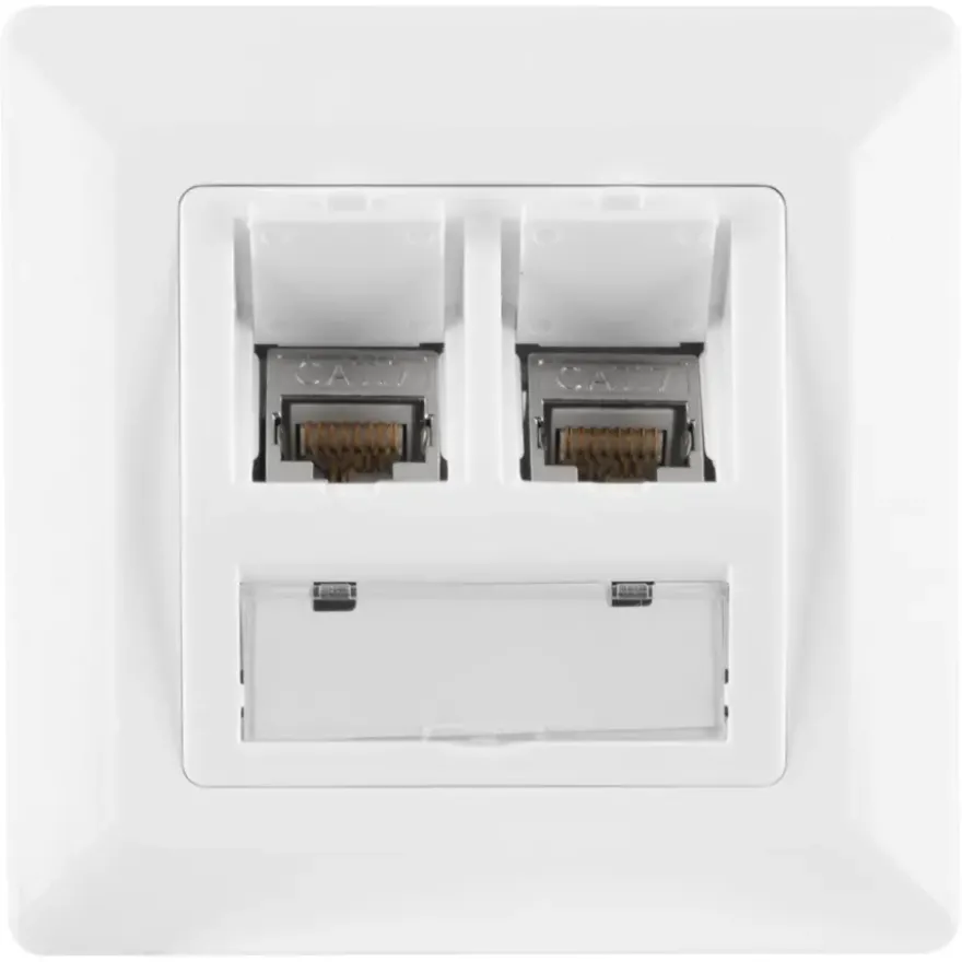 Q-Link FTP contactdoos CAT7 inbouw dubbelvoudig 8 polig RJ45