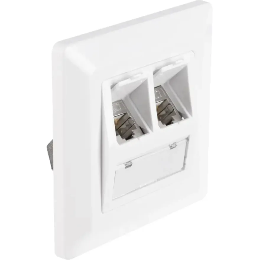 Q-Link FTP contactdoos CAT7 inbouw dubbelvoudig 8 polig RJ45