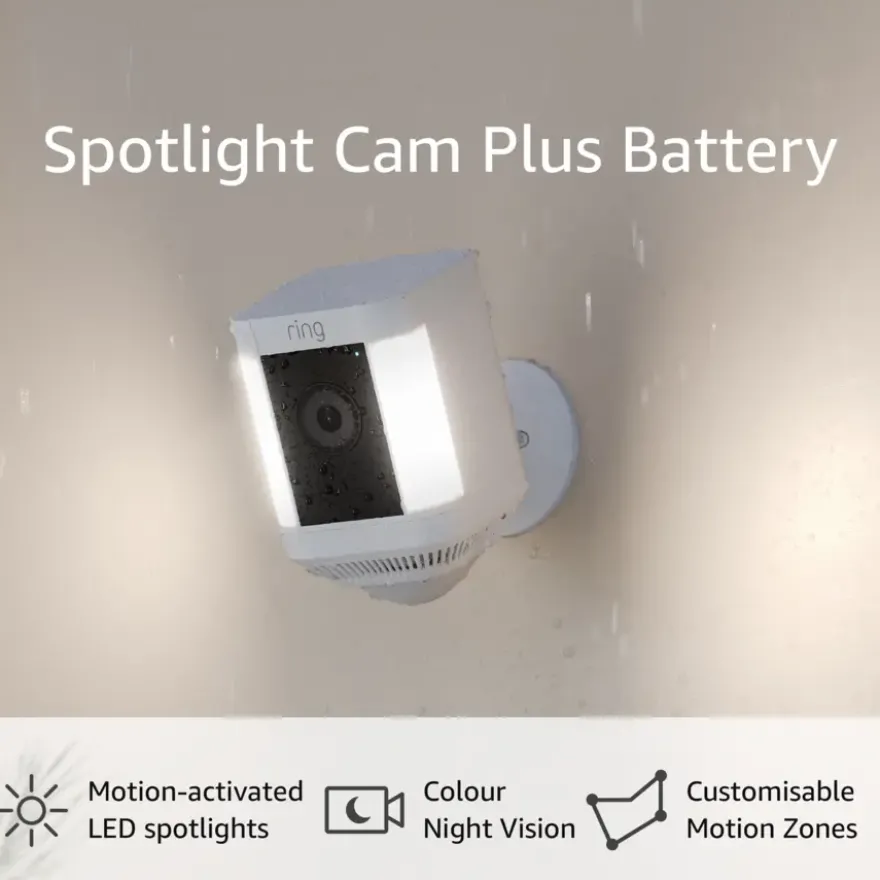 Ring Spotlight Camera Plus Battery Zwart