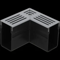 RS hoek voor afvoergoot grijs aluminium