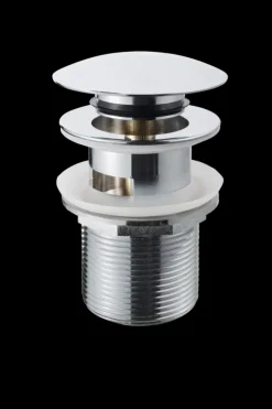 Sanivesk Afvoerplug Click Rond Chroom met Overloop 5/4"