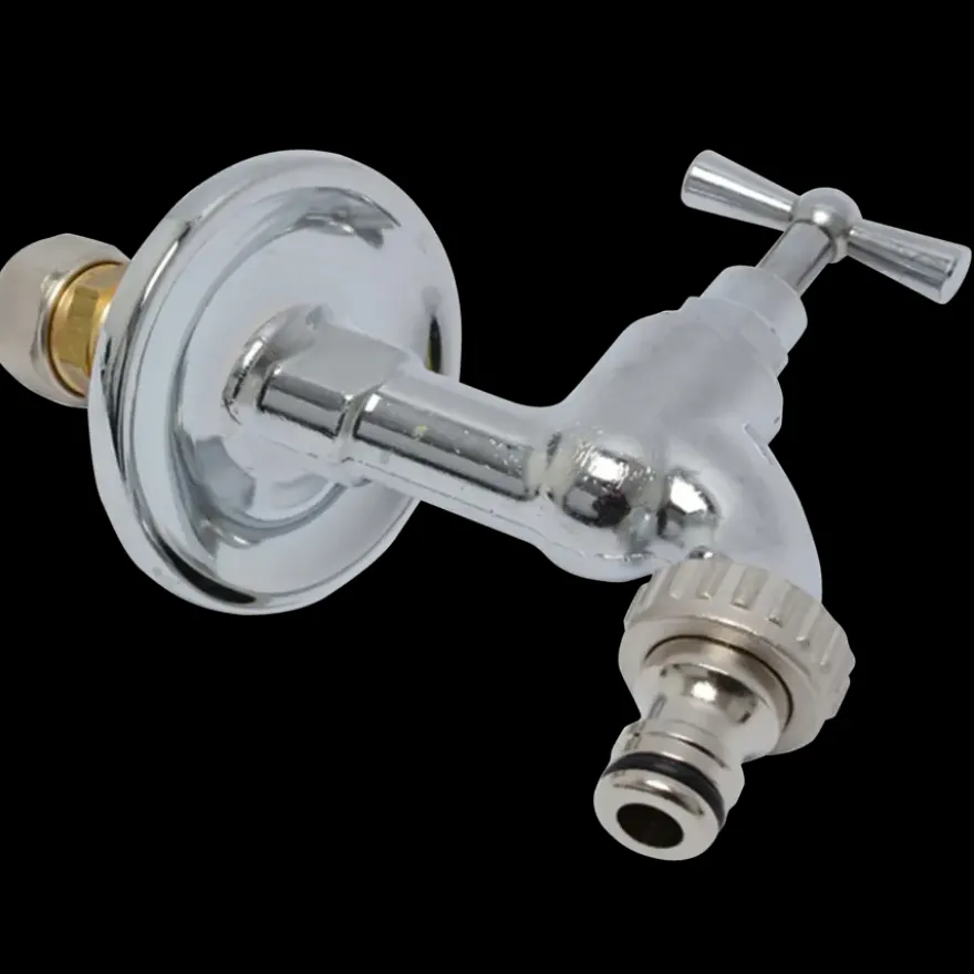 Sanivesk Buitenkraan Meerlagen + Gevelkom 16mmx1/2"M Chroom