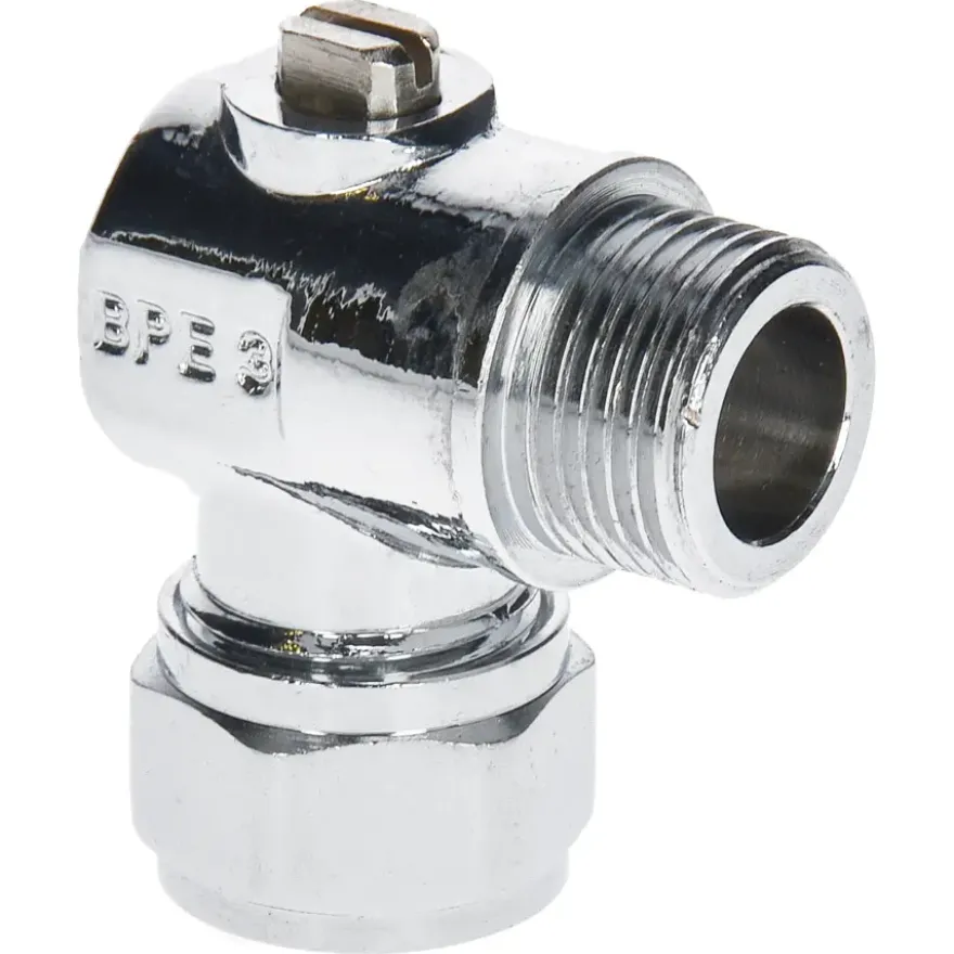 Sanivesk Kogelkraan Mini Haaks Knel 15mmx3/8"M Chroom