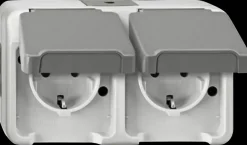 Schneider Electric Aquastar spatwaterdicht geaard stopcontact dubbel horizontaal