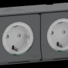 Schneider Electric Mureva Styl wandcontactdoos 2-voudig horizontaal IP55 antraciet