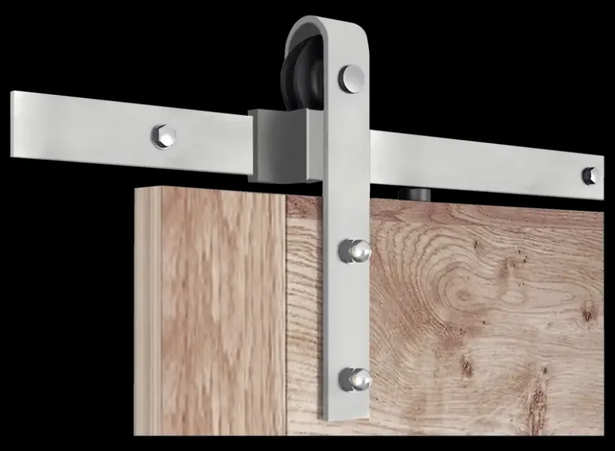 Schuifdeursysteem industrieel RVS complete set met hangrollen