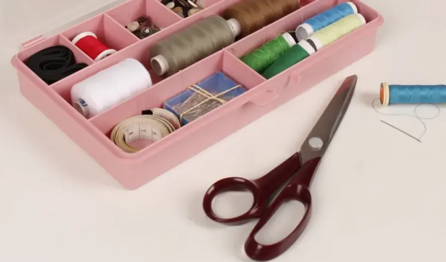 Sorteerdoos met 7 vakken roze