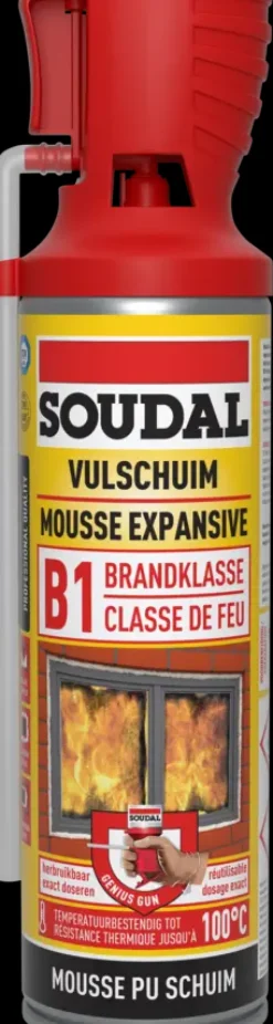 Soudal brandvertragende pur bouwschuim 500 ml