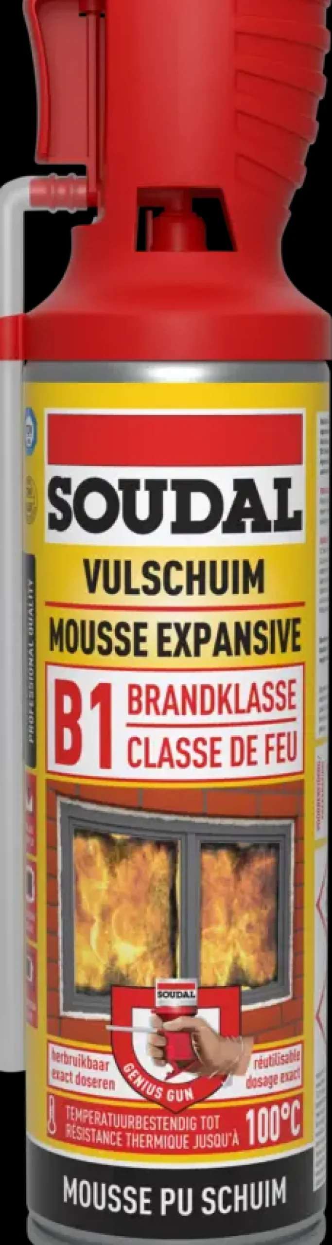 Soudal brandvertragende pur bouwschuim 500 ml